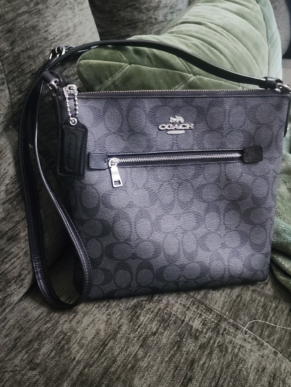 Coach Black Signature Crossbody with Silver Hardware - Picture 15 of 15